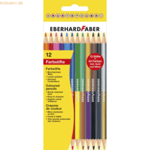 10 x Eberhard Faber Buntstifte Duo hexagonal VE=24 Farben