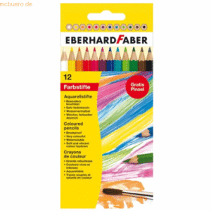 5 x Eberhard Faber Aquarellstift Buntstift VE=12 Farben + Pinsel