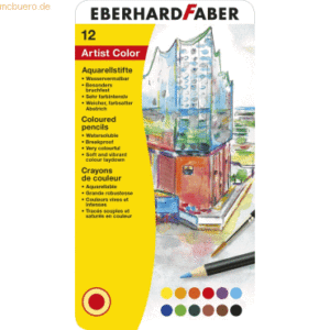 5 x Eberhard Faber Aquarellstift Buntstift VE=12 Farben + Pinsel Metal