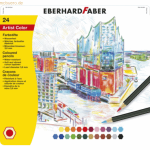 5 x Eberhard Faber Farbstift Artist Color VE=24 Farben Metalletui