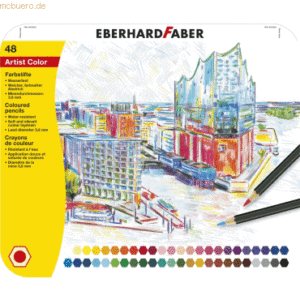 2 x Eberhard Faber Farbstift Artist Color VE=48 Farben Metalletui