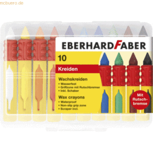6 x Eberhard Faber Wachsmalkreiden wasserfest rund VE=10 Farben