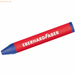 12 x Eberhard Faber Wachskreide dreikant helioblau rötlich