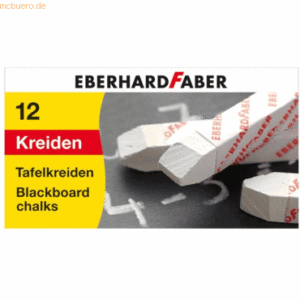 6 x Eberhard Faber Wandtafelkreide 90m VE=12 Stück weiß