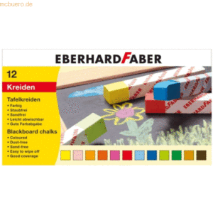 6 x Eberhard Faber Wandtafelkreide 90m VE=12 Stück farbig sortiert