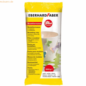 3 x Eberhard Faber Modelliermasse Plast classic tonbasierend 1kg weiß