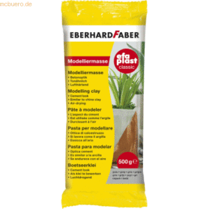 4 x Eberhard Faber Modelliermasse Plast classic tonbasierend 500g grau