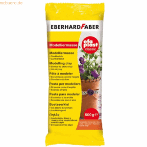 4 x Eberhard Faber Modelliermasse Plast classic tonbasierend 500g terr