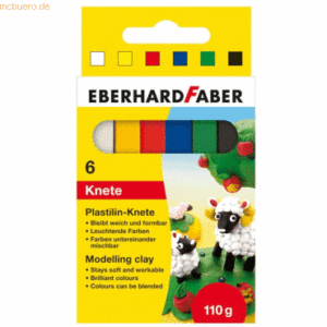 10 x Eberhard Faber Plastilin-Knete VE=6 Farben Kartonetui