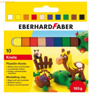 10 x Eberhard Faber Plastilin-Knete VE=10 Farben Kartonetui
