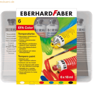 Eberhard Faber Schulmalfarbe Efacolor Tempera Tuben 18ml VE=6 Farben