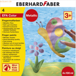 4 x Eberhard Faber Fingerfarbe 100ml metallic VE=4 Farben