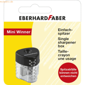 6 x Eberhard Faber Dosenspitzer Mini Winner dreieckig 8mm grau