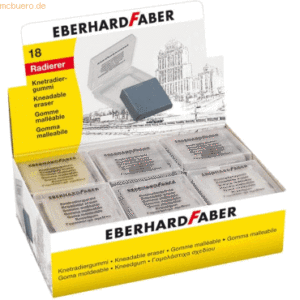 18 x Eberhard Faber Knetradiergummi 38x9x45mm Kunststoff grau