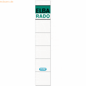 Elba Ordnerrückenschild kurz/schmal weiß schwarz/grüner Aufdruck 10 St