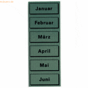 Elba Inhaltsschilder Monatsnamen selbstklebend grau