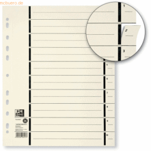 100 x Oxford Trennblatt mit Perforation Kraftkarton (RC) 230 g/qm A4 2