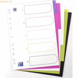 20 x Oxford Register myColour A4 PP 300 my 5 Blatt sortierte Packung