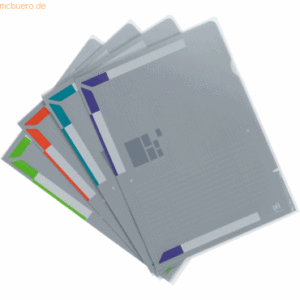10 x Oxford Sichthülle Smart Folder A4 farbig sortiert VE=10 Stück