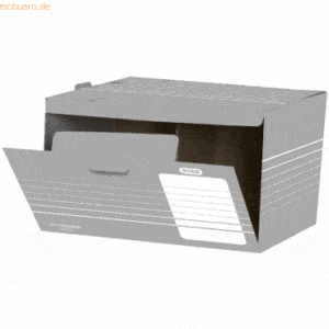 10 x Elba Archiv-Box tric für Schachteln 455x355x270mm Wellpappe grau/