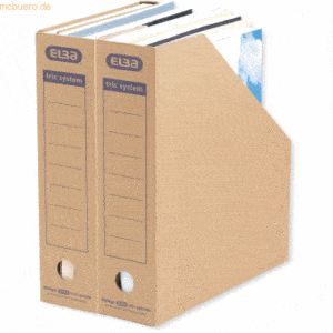 12 x Elba Stehsammler tric system A4 Wellpappe braun