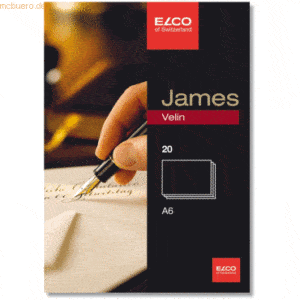Elco Schreibkarten James Velin A6 blanko weiß 280 g/qm VE=20 Stück