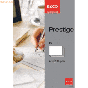 Elco Schreibkarten A6 Prestige hochweiß blanko 200g/qm VE=50 Stück