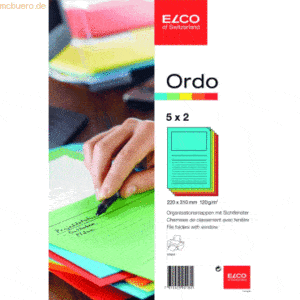 10 x Elco Organisationsmappe Ordo classico Papier A4 220x310 mm 5 Farb