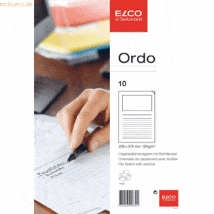 10 x Elco Organisationsmappe Ordo classico Papier A4 220x310 mm weiß V