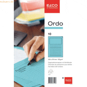 10 x Elco Organisationsmappe Ordo classico Papier A4 220x310 mm blau V