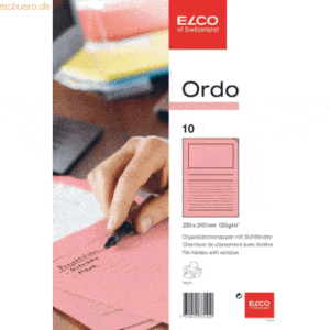 10 x Elco Organisationsmappe Ordo classico Papier A4 220x310 mm rosa V