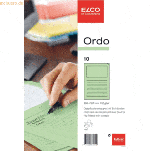 10 x Elco Organisationsmappe Ordo classico Papier A4 220x310 mm grün V