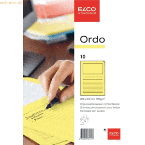 10 x Elco Organisationsmappe Ordo classico Papier A4 220x310 mm gelb V
