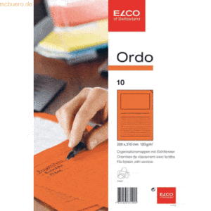 10 x Elco Organisationsmappe Ordo classico Papier A4 220x310 mm orange