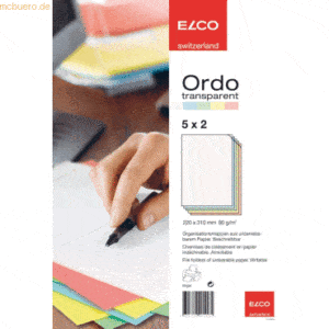 10 x Elco Organisationsmappe Ordo transparent Papier A4 220x310 mm sor