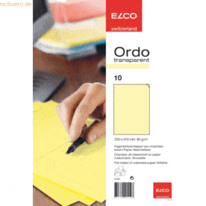 10 x Elco Organisationsmappe Ordo transparent Papier A4 220x310 mm gel
