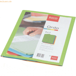 10 x Elco Organisationsmappe Ordo forte 320 g/qm A4 4 Farben gemischt