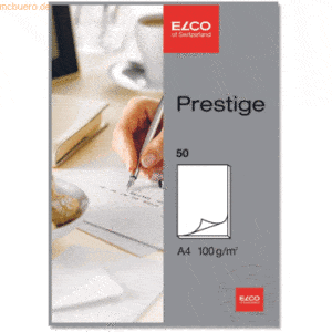 10 x Elco Schreibblock Prestige A5 hochweiß 80 g/qm blanko 50 Blatt