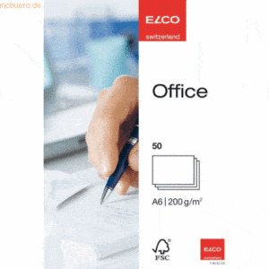 Elco Schreibkarten A6 Office A6 hochweiß blanko 200g/qmVE=50 Stück