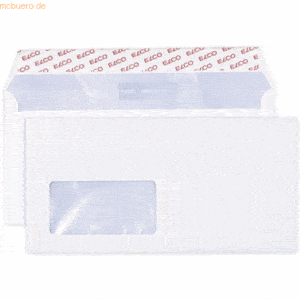 Elco Briefumschläge DINlang mit Fenster haftklebend 80g/qm weiß VE=50