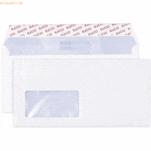 Elco Briefumschläge DINlang mit Fenster haftklebend 80g/qm weiß VE=200