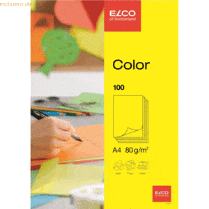 10 x Elco Büropapier A4 210x297mm intensiv gelb Papier 80 g/qm VE=100