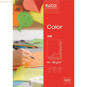 10 x Elco Büropapier A4 210x297mm intensiv rot Papier 80 g/qm VE=100 B