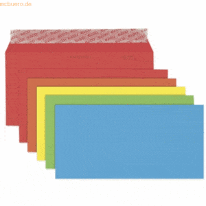 Elco Briefumschläge Color C5/6 5 Farben sortiert Haftklebung Papier 10