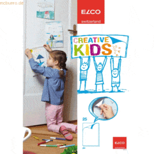 12 x Elco Zeichenblock Creative Kids A4 85g/qm 25 Blatt weiß