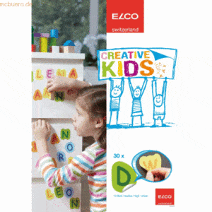 10 x Elco Buchstaben Creative Kids A B C selbstklebend Blattformat A4