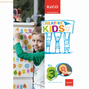 10 x Elco Zahlen Creative Kids 1 2 3 selbstklebend Blattformat A4 80g/
