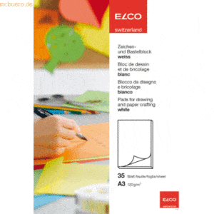 10 x Elco Zeichenblock Color A3 120g/qm weiß