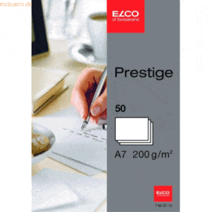 10 x Elco Schreibkarten Prestige A7 hochweiß blanko 200g/qm VE=50 Stüc