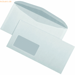 Elepa Kompaktbriefumschläge mit Fenster gummiert weiß VE=1000 Stück